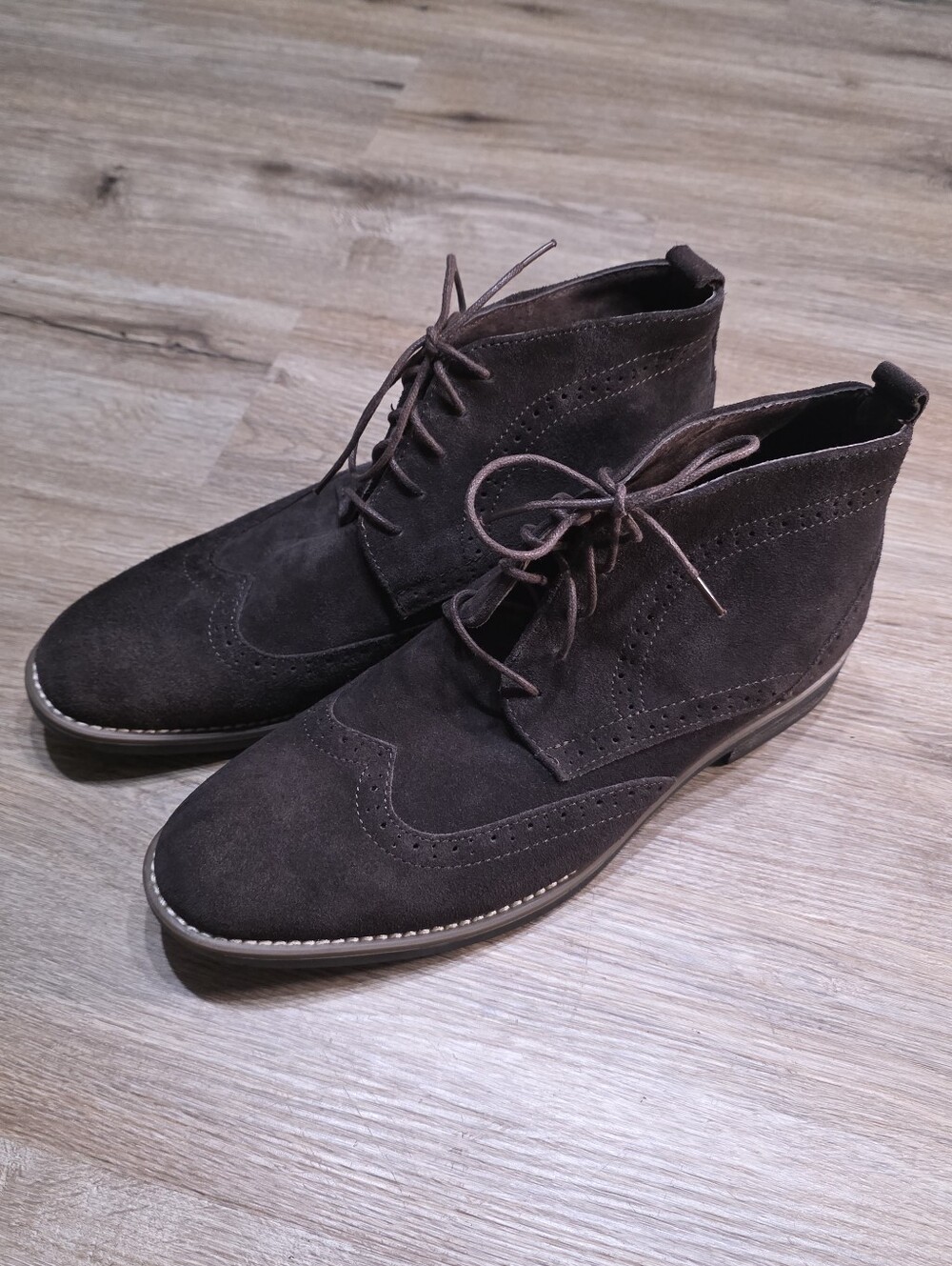 Bruno Marc Men's URBAN-02 Suede Wingtip Chukka Boots Dark Brown Brogue Size 11